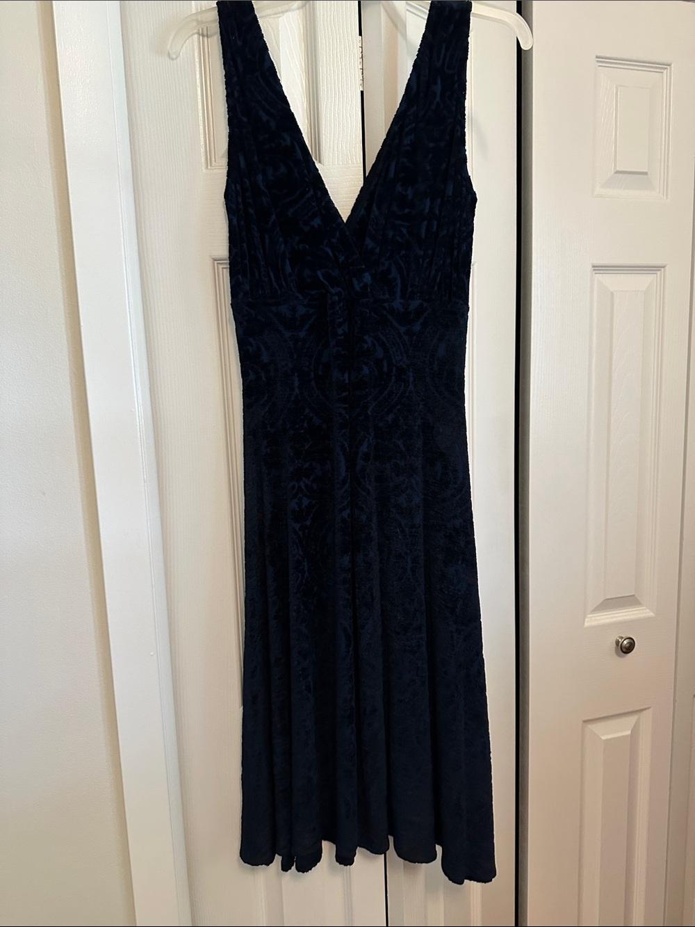Source Unknown One-Shoulder Deep Navy Velvet Dress
